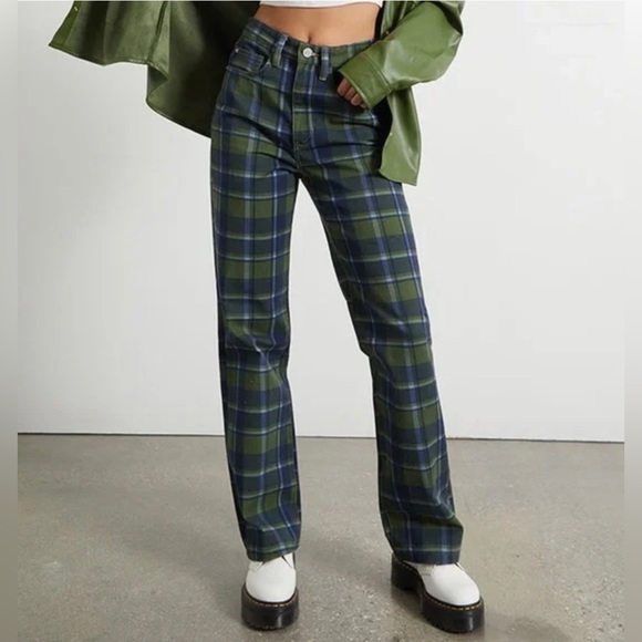 WeWoreWhat NWT Revolve High Rise Dad Jean in Classic Plaid - Picture 2 of 11